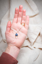 Load image into Gallery viewer, Montana Sapphire heart strings Necklace No.3