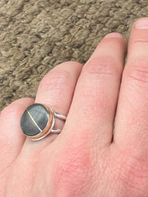 Load image into Gallery viewer, Oregon obsidian Heart Inlay Ring