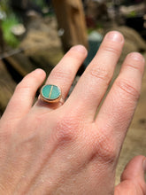 Load image into Gallery viewer, Chrysoprase Heart Ring wide band