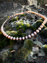 Load image into Gallery viewer, Blush pears and Garnet Birdie necklace