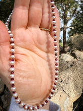 Load image into Gallery viewer, Blush pears and Garnet Birdie necklace