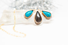 Load image into Gallery viewer, Oregon Obsidian & Turquoise Necklace No.6