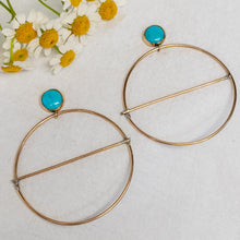 Load image into Gallery viewer, Turquoise & Gold Small Earrings No.1