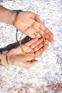 Citrine and Rose quartz Birdie Necklace No.1