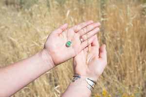 Inlay Chrysoprase Heart Necklace No.1