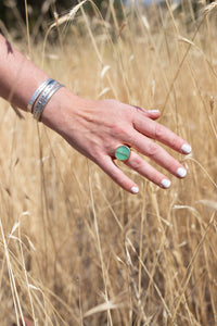 Inlay Chrysoprase Heart ring No.1