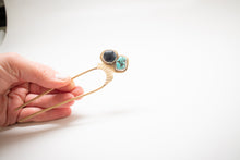 Load image into Gallery viewer, Turquoise and Onyx Hairpin
