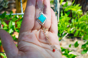Turquoise & Coral Anklet No.1