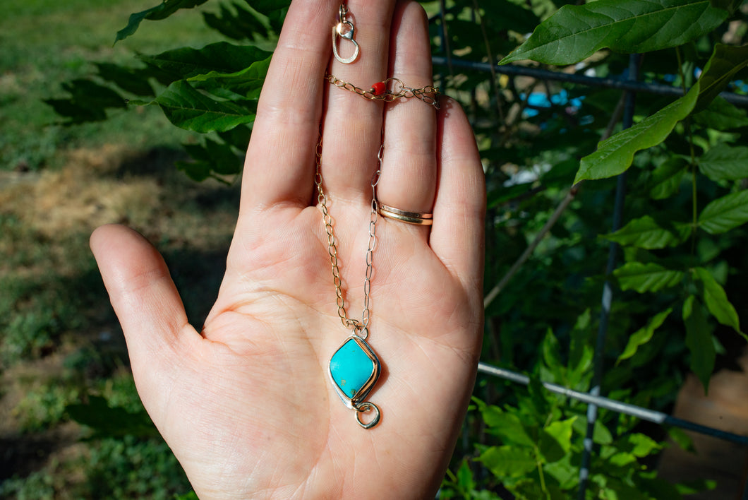 Turquoise & Coral Anklet No.2