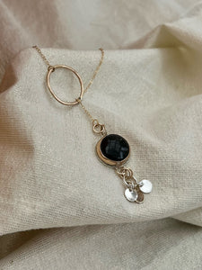 Obsidian Lariat Necklace
