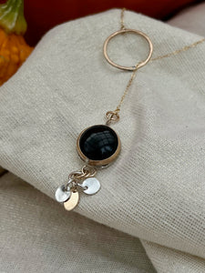 Obsidian Lariat Necklace