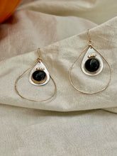 Load image into Gallery viewer, Obsidian Hoop Earring
