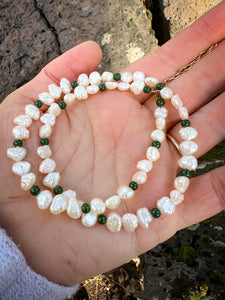 pearl & Jade Birdie necklace