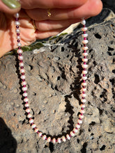 Load image into Gallery viewer, Blush pears and Garnet Birdie necklace

