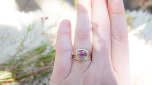 Watermelon Tourmaline Crown Ring No.1