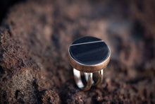 Load image into Gallery viewer, The Badlands Gold Inlay Double Band Cocktail Ring
