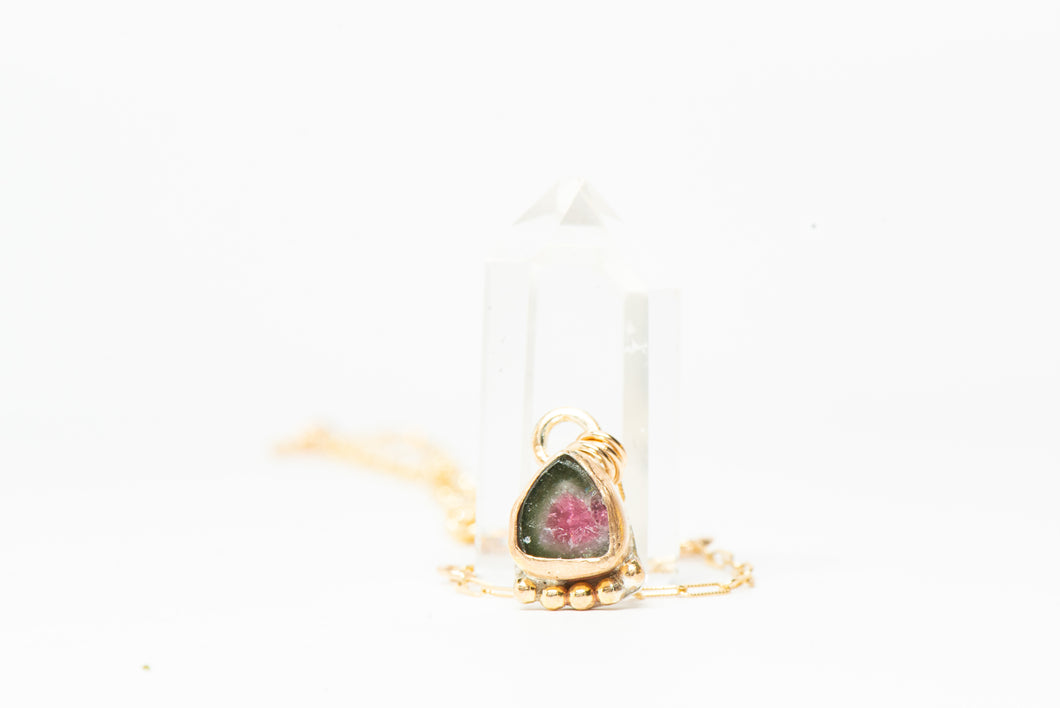 Watermelon Tourmaline Necklace No.1