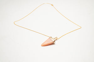 Pink Opal Tooth Necklace No.8