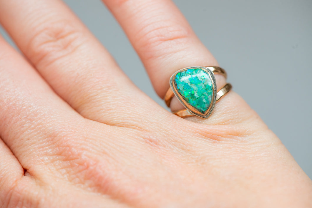 Crushed Opal & Turquoise Ring No.11