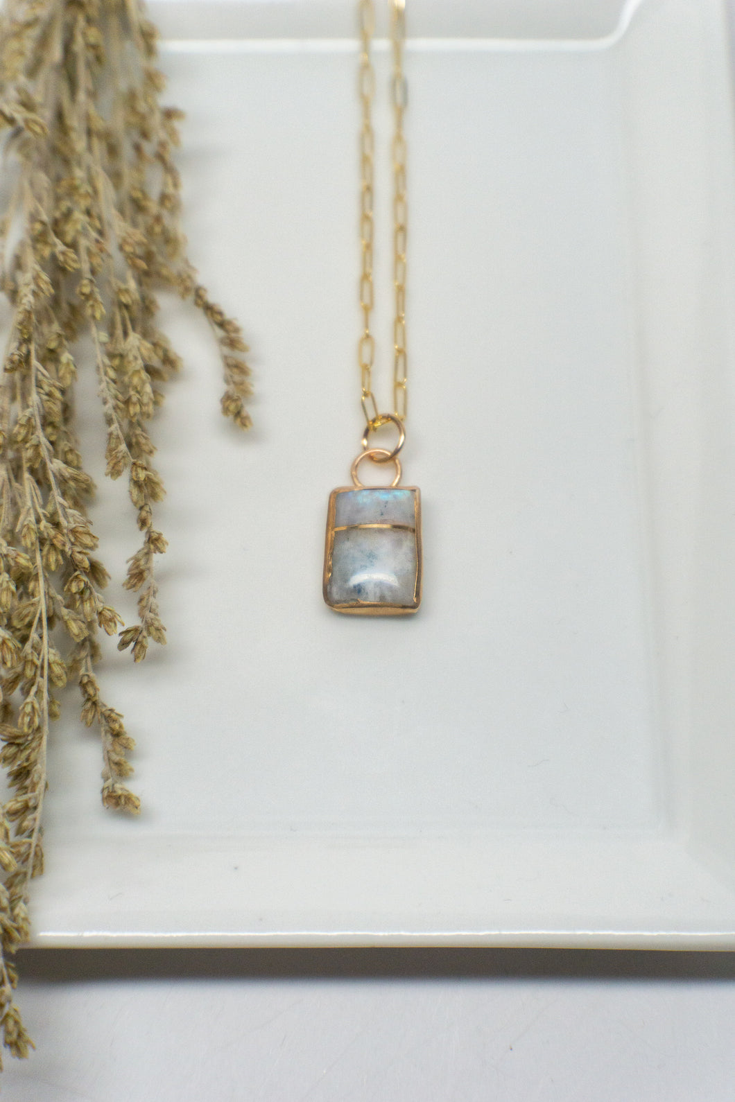 Moonstone Inlay Sleek & Sexy Necklace No.1
