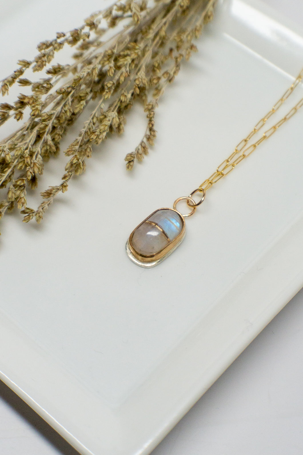 Moonstone Inlay Sleek & Sexy Necklace No.2