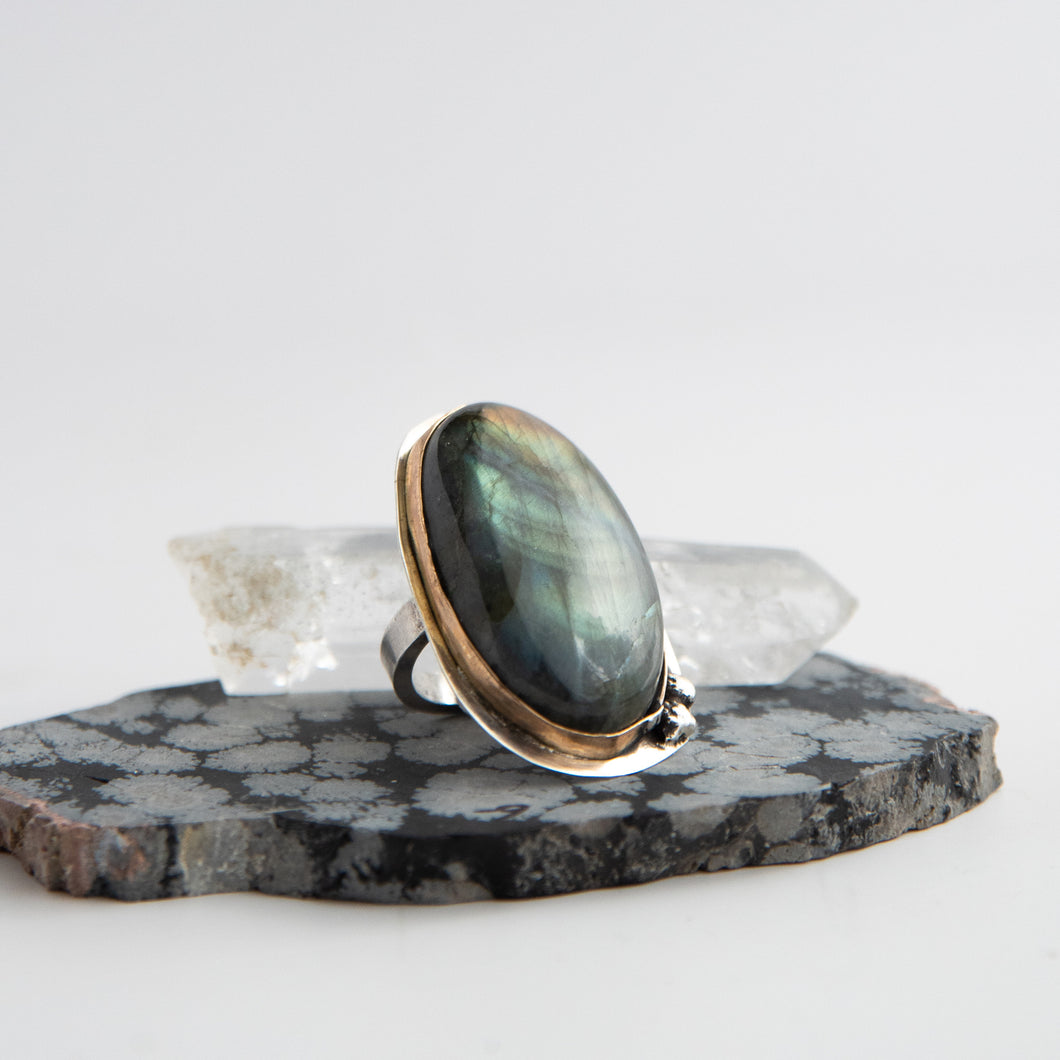 Large Statement Labradorite Ring
