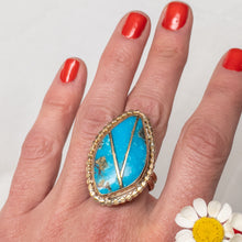 Load image into Gallery viewer, Turquoise &amp; Gold Ring No.1
