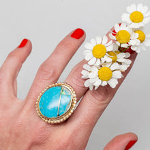 Load image into Gallery viewer, Turquoise &amp; Gold Ring No.6
