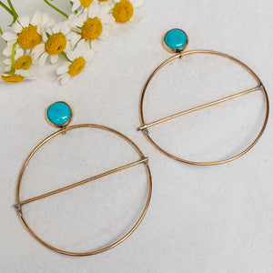 Turquoise & Gold Small Earrings No.1