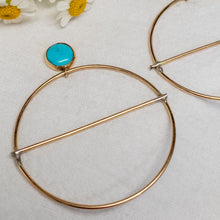 Load image into Gallery viewer, Turquoise &amp; Gold Small Earrings No.1
