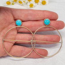 Load image into Gallery viewer, Turquoise &amp; Gold Small Earrings No.1
