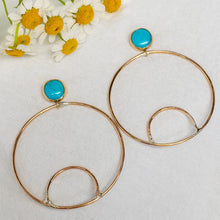 Load image into Gallery viewer, Turquoise &amp; Gold Earrings No.2
