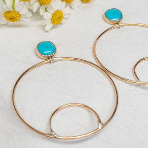 Turquoise & Gold Earrings No.2