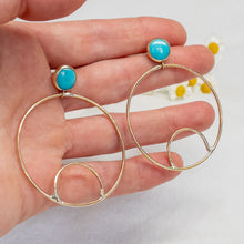 Load image into Gallery viewer, Turquoise &amp; Gold Earrings No.2
