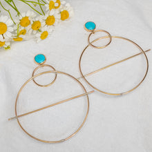 Load image into Gallery viewer, Turquoise &amp; Gold Earrings No.3
