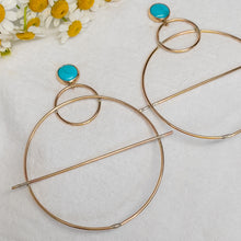 Load image into Gallery viewer, Turquoise &amp; Gold Earrings No.3
