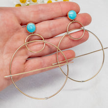 Load image into Gallery viewer, Turquoise &amp; Gold Earrings No.3
