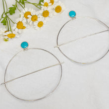 Load image into Gallery viewer, Turquoise &amp; Sterling Silver large Earrings No.5
