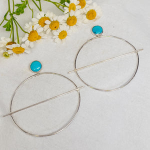 Turquoise & Sterling Silver Small Earrings No.6