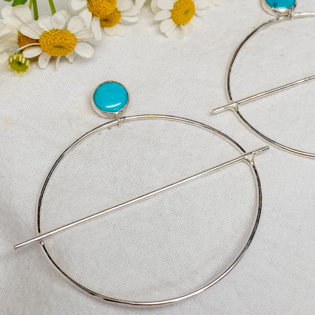 Turquoise & Sterling Silver Small Earrings No.6