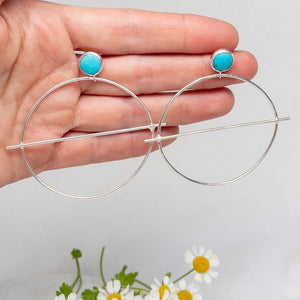 Turquoise & Sterling Silver Small Earrings No.6